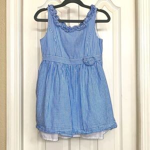 Lilly Pulitzer Girls Georgina Dress Coastal Blue Seersucker